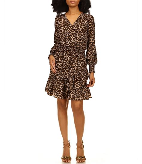 michael michael kors long sleeve printed fit & flare dress|Michael Kors dresses outlet.